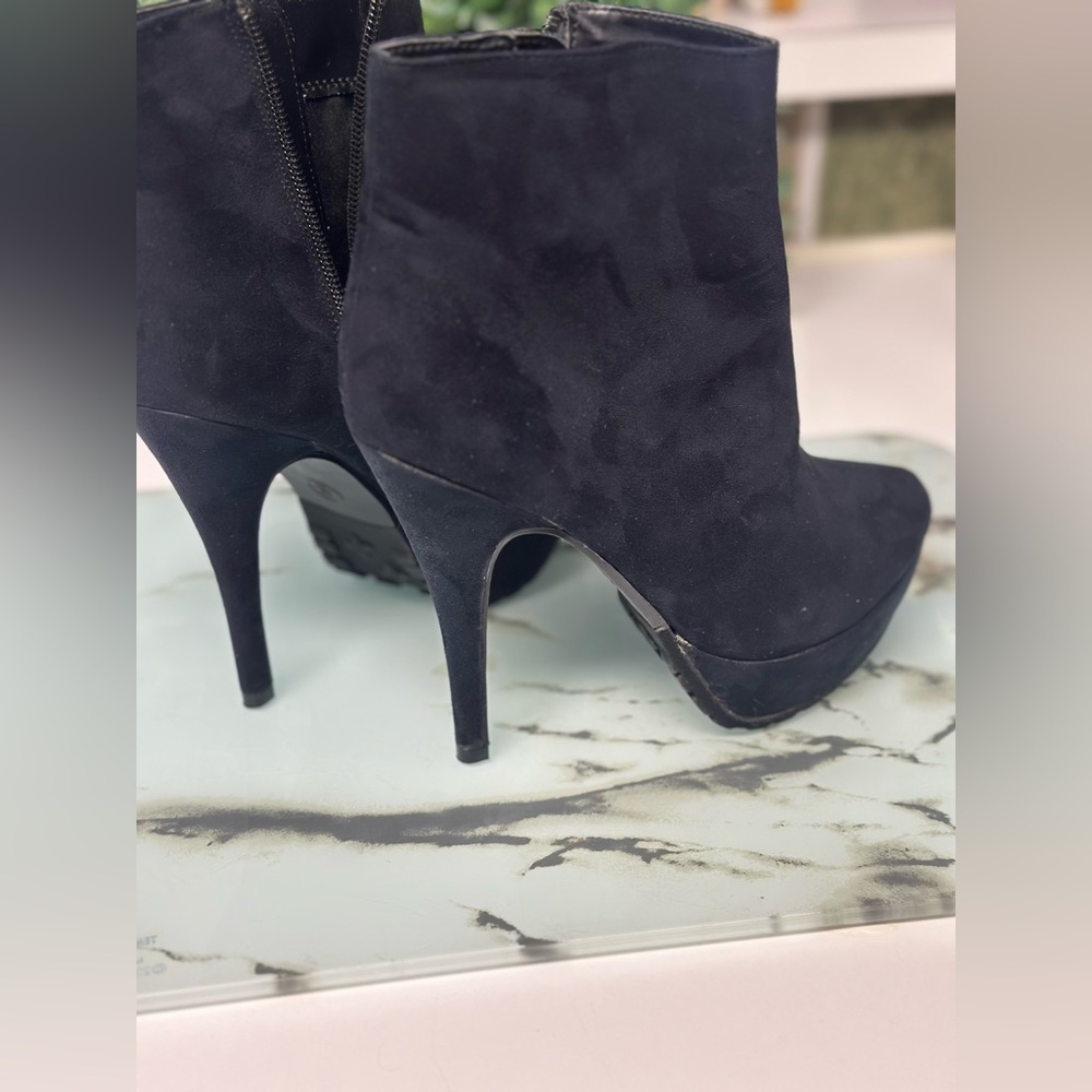 Black Stiletto Heeled Ankle Boots - Picture 5 of 15